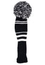 Schlägerhaube - Schlägersocke "long john pom pom" für Driver (schwarz/weiß) - G-O-A-L-F