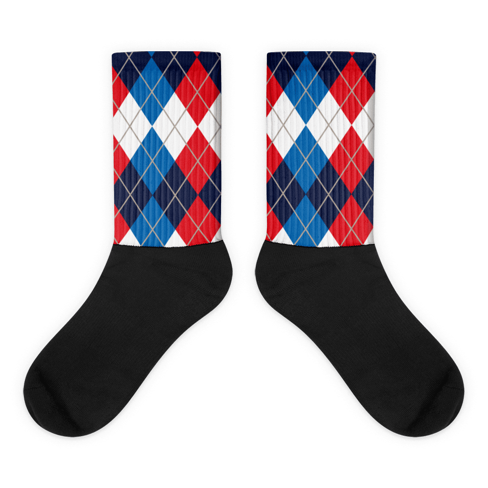 Golfer Socks - Golfers caro (rot/blau/weiß) - G-O-A-L-F