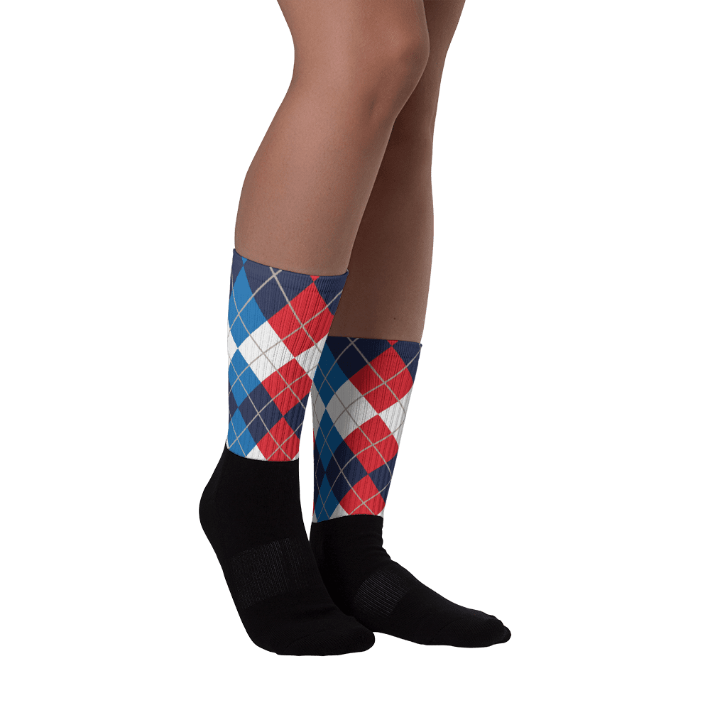 Golfer Socks - Golfers caro (rot/blau/weiß) - G-O-A-L-F