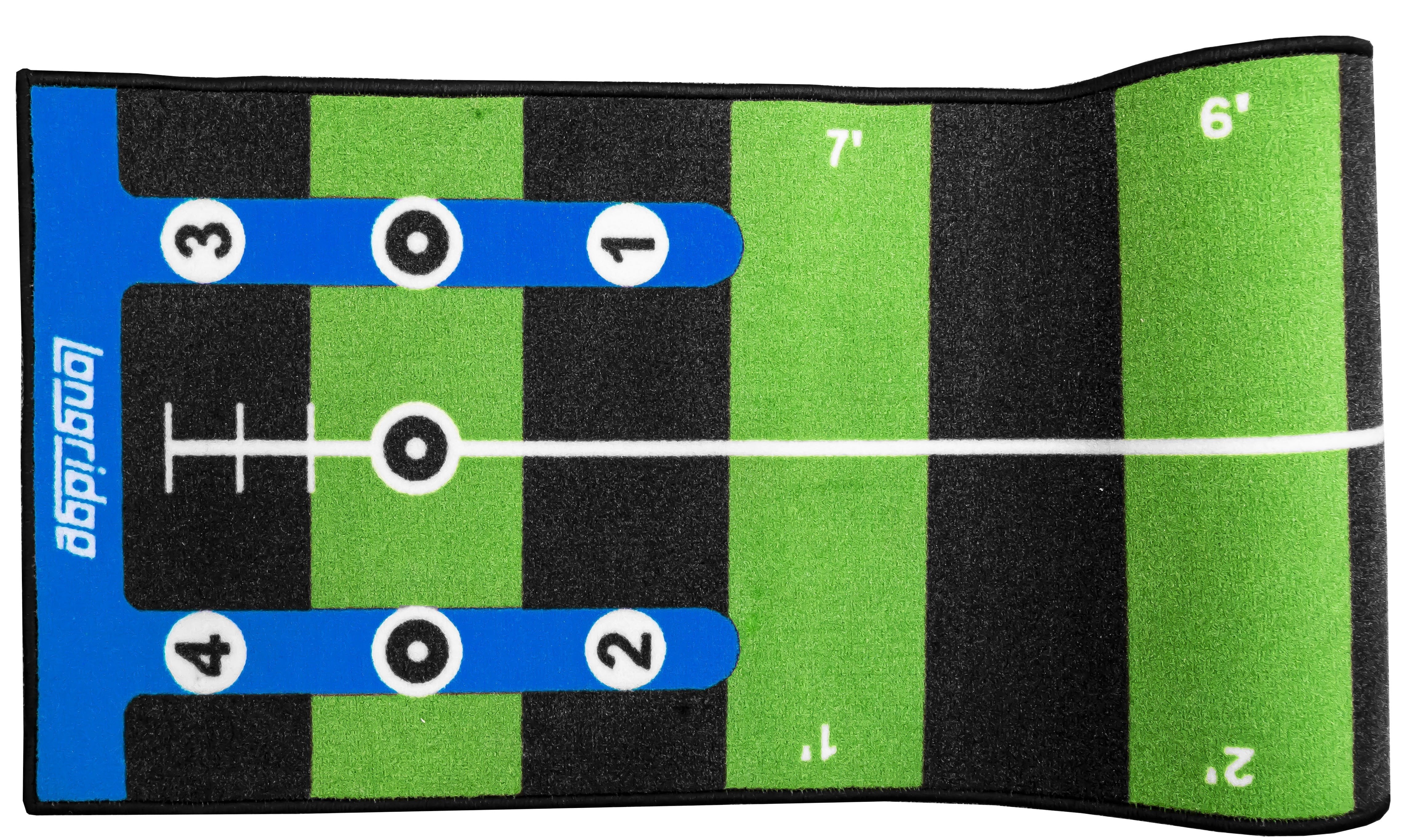 Indoor-Putting-Matte mit nummerierten Zielkreisen und Distanzmarkierungen für das Training zu Hause