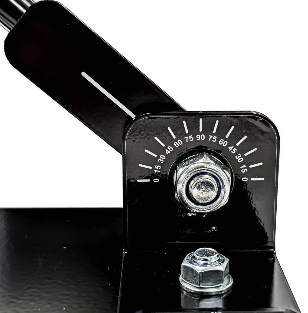 Winkelskala von 0 bis 90 Grad an der Halterung der Swing Plate