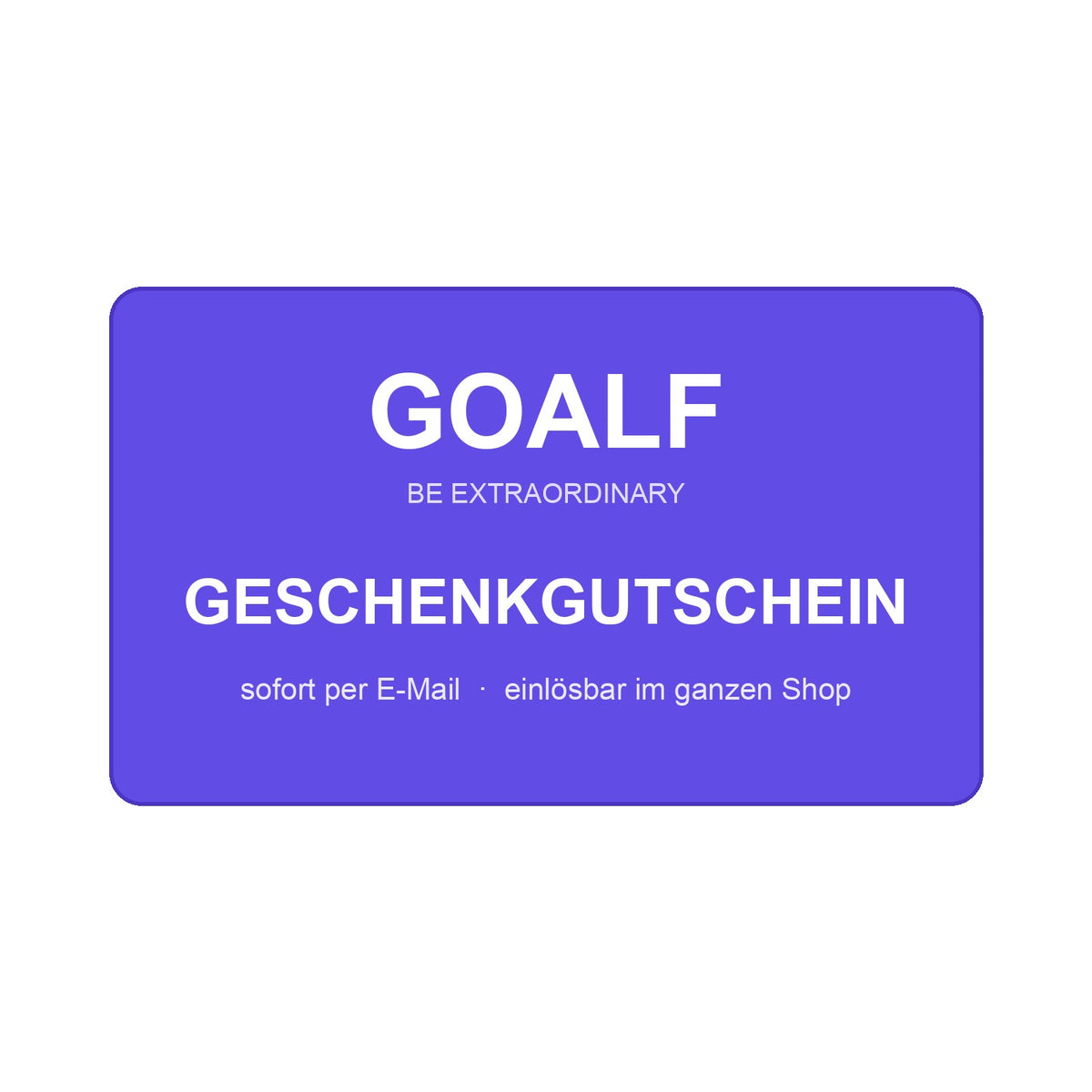 GOALF Geschenkgutschein für Golfer, sofort per E-Mail