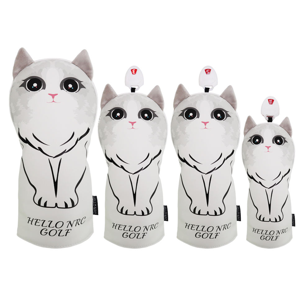 Golf Headcover Weiße Katze Ragdoll – PU-Leder Schlägerkopfhülle Hauptbild