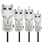Golf Headcover Weiße Katze Ragdoll – PU-Leder Schlägerkopfhülle
