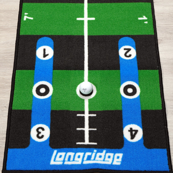 Putting-Matte 3 m von Longridge, Startbereich mit Startkreis und Golfball, von oben fotografiert