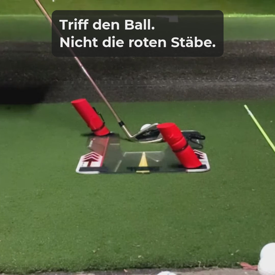 Speed Trap 2.0 auf der Abschlagmatte: Schläge mit Eisen und Holz zwischen den roten Stäben, Video
