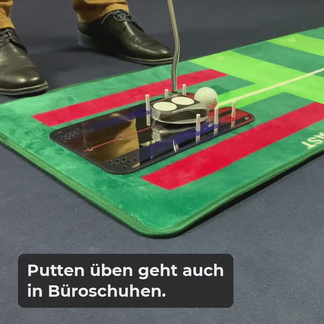 Groove Putting Mirror auf der Putting-Matte: Stifte stecken und Putt durch das Tor, Video