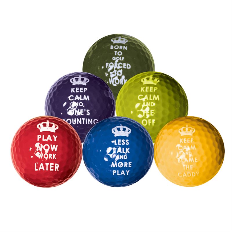 Golfbälle - Keep Calm - mit verschiedenen lustigen Slogans