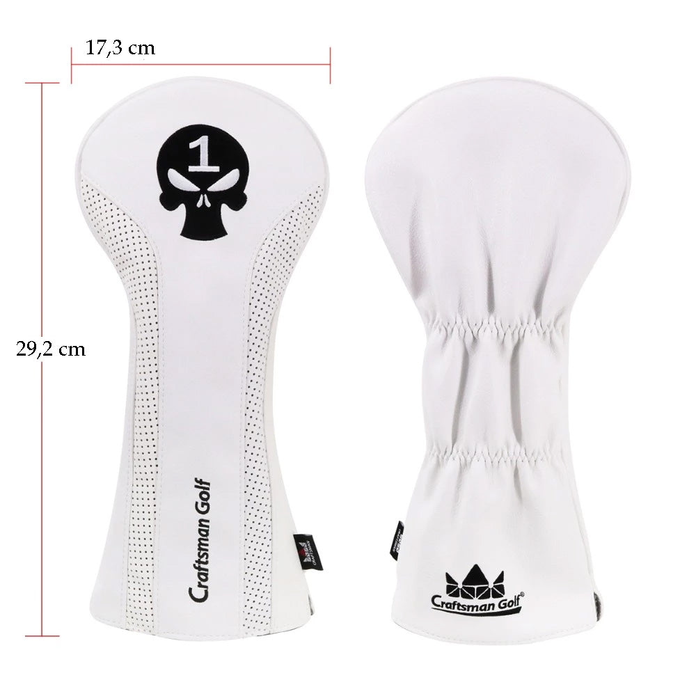 Golf Schlägerhauben für Driver Fairway Utility Hybrid mit Nummerntags Totenkopf Stickerei