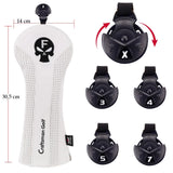 Golf Schlägerhauben für Driver Fairway Utility Hybrid mit Nummerntags Totenkopf Stickerei