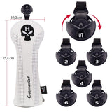 Golf Schlägerhauben für Driver Fairway Utility Hybrid mit Nummerntags Totenkopf Stickerei