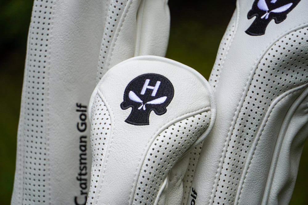 Golf Schlägerhauben für Driver Fairway Utility Hybrid mit Nummerntags Totenkopf Stickerei