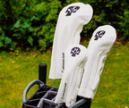 Golf Schlägerhauben für Driver Fairway Utility Hybrid mit Nummerntags Totenkopf Stickerei