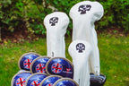 Golf Schlägerhauben für Driver Fairway Utility Hybrid mit Nummerntags Totenkopf Stickerei