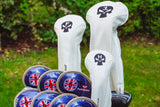Golf Schlägerhauben für Driver Fairway Utility Hybrid mit Nummerntags Totenkopf Stickerei