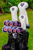 Golf Schlägerhauben für Driver Fairway Utility Hybrid mit Nummerntags Totenkopf Stickerei