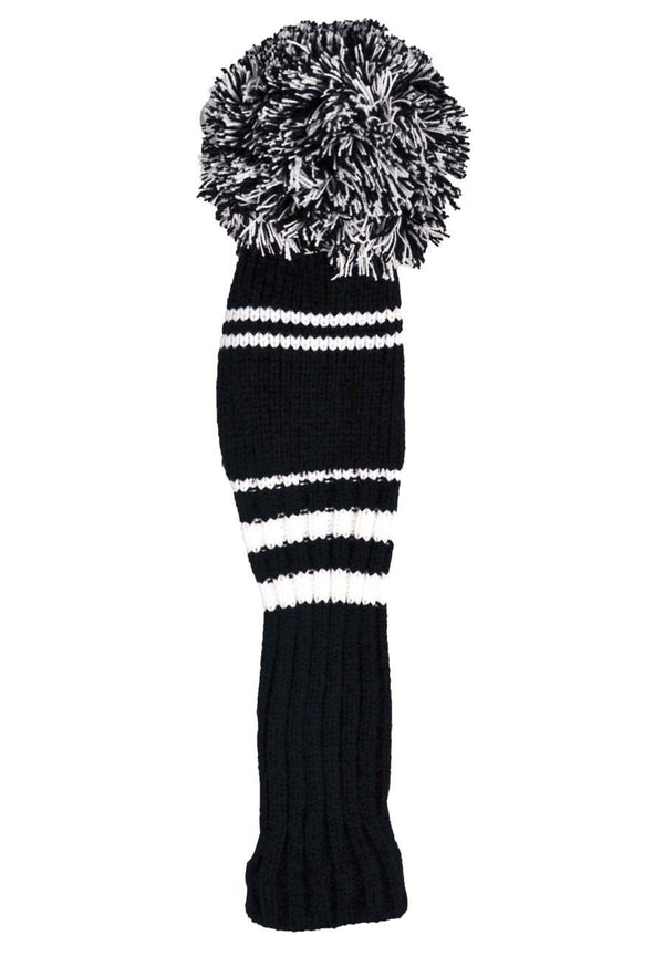 Schlägerhaube - Schlägersocke "long john pom pom" für Driver (schwarz/weiß) - G-O-A-L-F