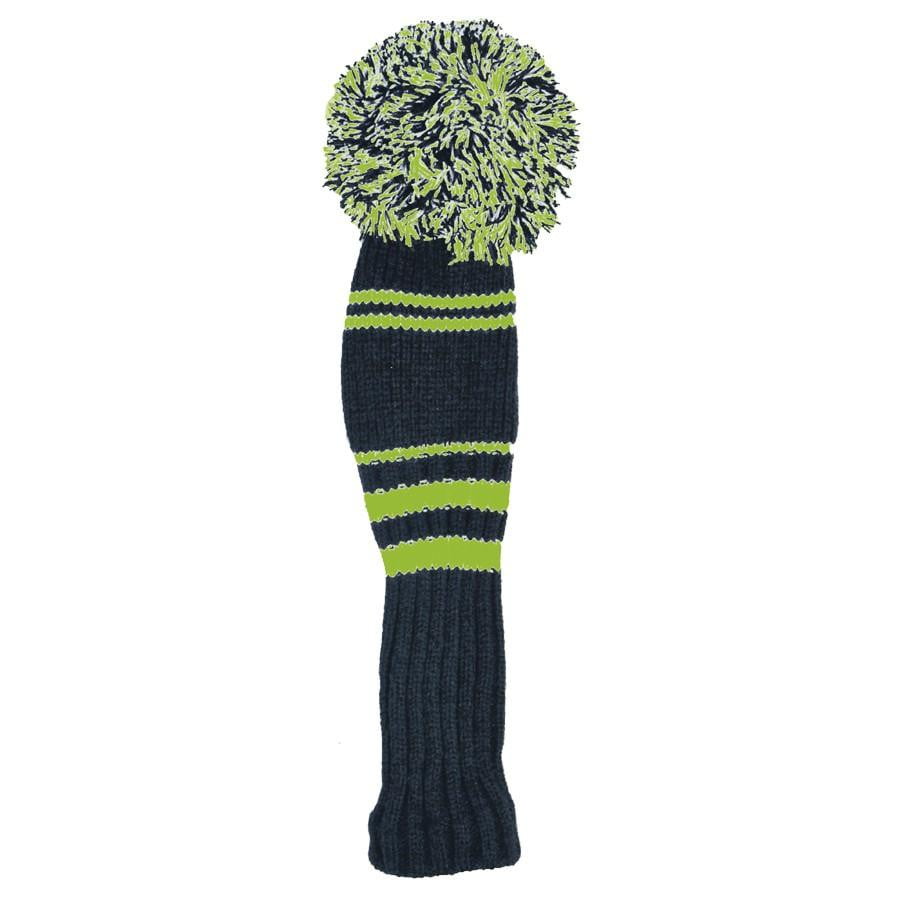 Schlägerhaube - Schlägersocke "long john pom pom" für Driver (schwarz/grün) - G-O-A-L-F