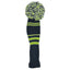 Schlägerhaube - Schlägersocke "long john pom pom" für Driver (schwarz/grün) - G-O-A-L-F