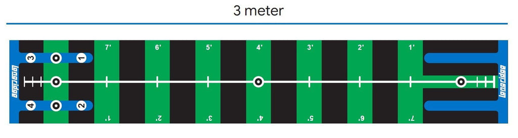Putting Matte - Indoor Trainingshilfe für zuhause (3m) - Trainiere Dein Putten im Winter - Trainingshilfe verstellbare Breaks - G-O-A-L-F
