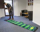 PROADVANCED ProInfinity Putting Matte - Indoor Trainingshilfe für Zuhause - 4 verschiedene Geschwindigkeiten - verstellbare Breaks mit Spurverfolgung - G-O-A-L-F