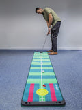 PROADVANCED ProInfinity Putting Matte - Indoor Trainingshilfe für Zuhause - 4 verschiedene Geschwindigkeiten - verstellbare Breaks mit Spurverfolgung - G-O-A-L-F
