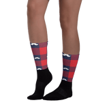 Golfer Socks - mustache (rot/weiß) - G-O-A-L-F