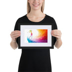 Gerahmtes Poster aus mattem Papier mit Passepartout - Frau beim Golfschlag - G-O-A-L-F