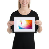 Gerahmtes Poster aus mattem Papier mit Passepartout - Frau beim Golfschlag - G-O-A-L-F