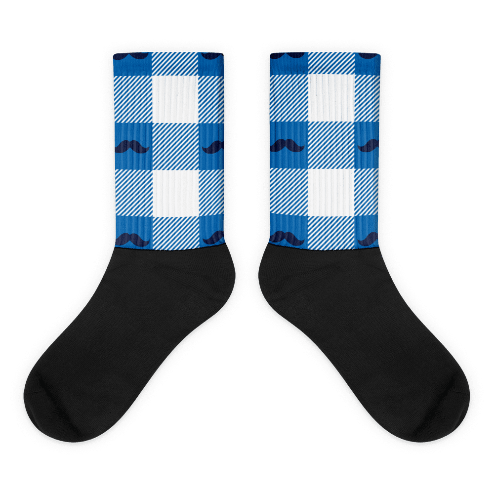 Golfer Socks - mustache (blau/weiß) - G-O-A-L-F