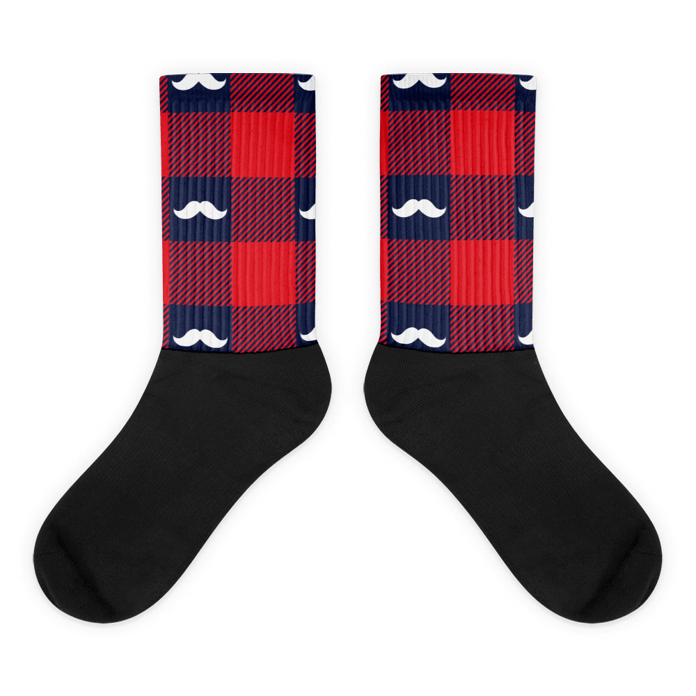 Golfer Socks - mustache (rot/weiß) - G-O-A-L-F
