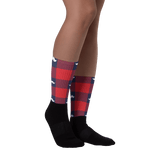 Golfer Socks - mustache (rot/weiß) - G-O-A-L-F