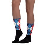 Golfer Socks - Golfers caro (rot/blau/weiß) - G-O-A-L-F