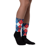Golfer Socks - Golfers caro (rot/blau/weiß) - G-O-A-L-F