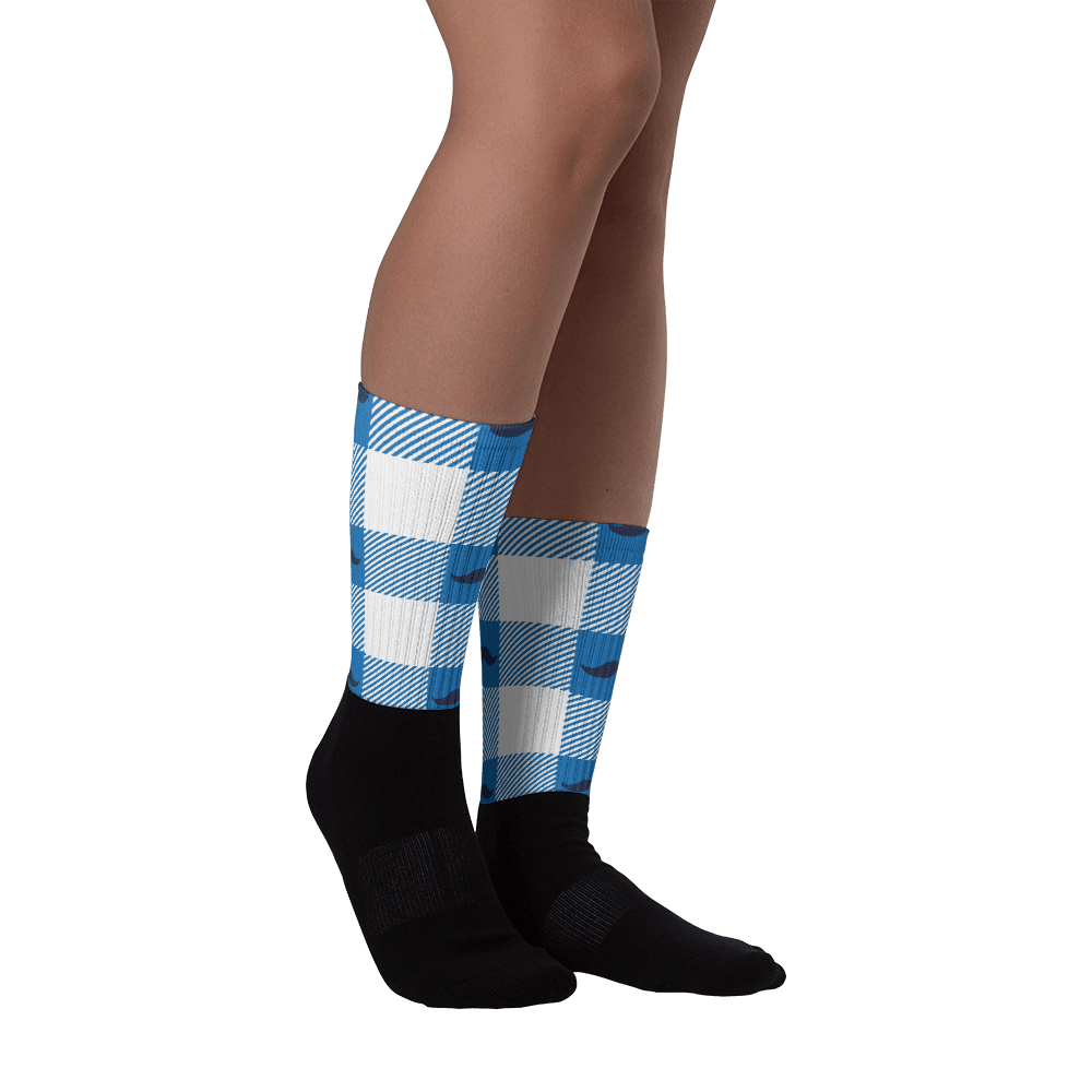 Golfer Socks - mustache (blau/weiß) - G-O-A-L-F