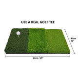 Golf Trainings Matte mit 3 verschiedenen Oberflächen - schone Deinen Rasen und Boden beim Trainieren zu Hause - G-O-A-L-F