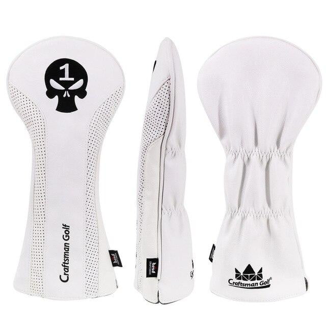 Golf Schlägerhauben für Driver Fairway Utility Hybrid mit Nummerntags Totenkopf Stickerei - G-O-A-L-F
