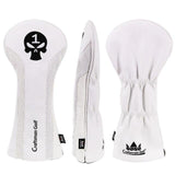 Golf Schlägerhauben für Driver Fairway Utility Hybrid mit Nummerntags Totenkopf Stickerei - G-O-A-L-F