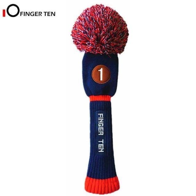 Pom Pom Strick Schlägerhaube Schlägersocke Head Covers Driver Fairway Hybrid (1 3 4 5) - G-O-A-L-F
