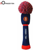 Pom Pom Strick Schlägerhaube Schlägersocke Head Covers Driver Fairway Hybrid (1 3 4 5) - G-O-A-L-F