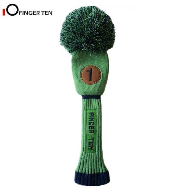 Pom Pom Strick Schlägerhaube Schlägersocke Head Covers Driver Fairway Hybrid (1 3 4 5) - G-O-A-L-F