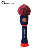 Pom Pom Strick Schlägerhaube Schlägersocke Head Covers Driver Fairway Hybrid (1 3 4 5) - G-O-A-L-F