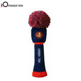 Pom Pom Strick Schlägerhaube Schlägersocke Head Covers Driver Fairway Hybrid (1 3 4 5) - G-O-A-L-F