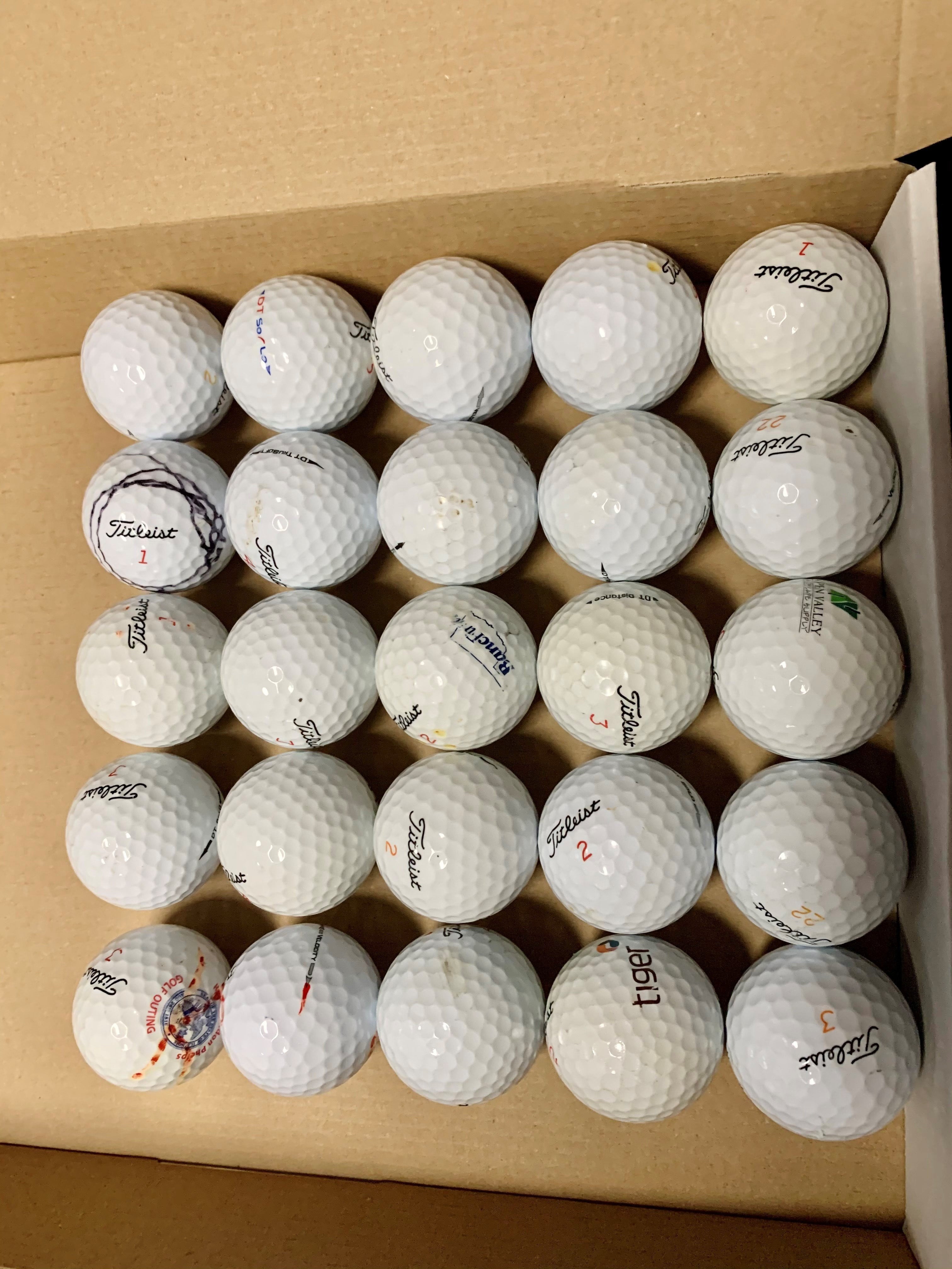 Golfball Titleist second life - Farbe weiß - verschiedene Typen (25 Stück) - G-O-A-L-F